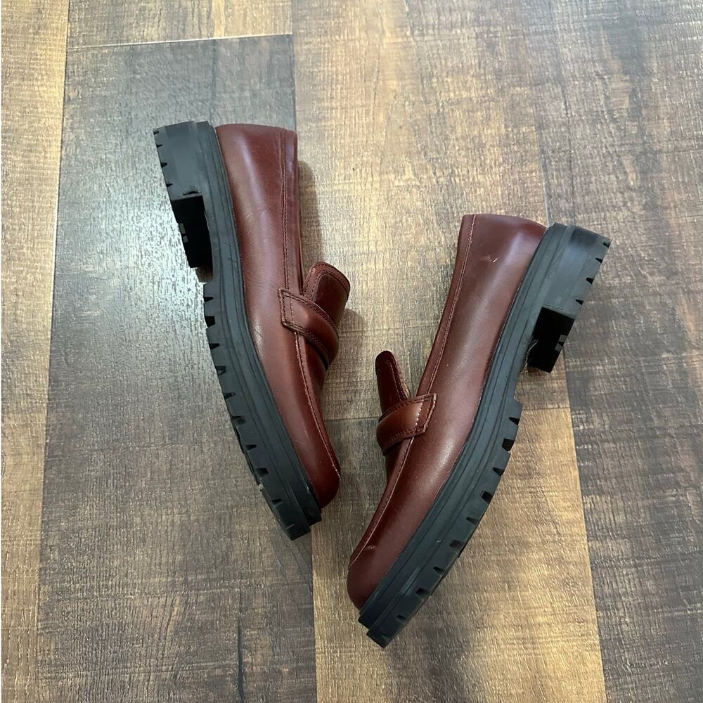 Madewell The Bradley Brown Leather Lugsole Loafers Size 8.5 - Picture 5 of 8